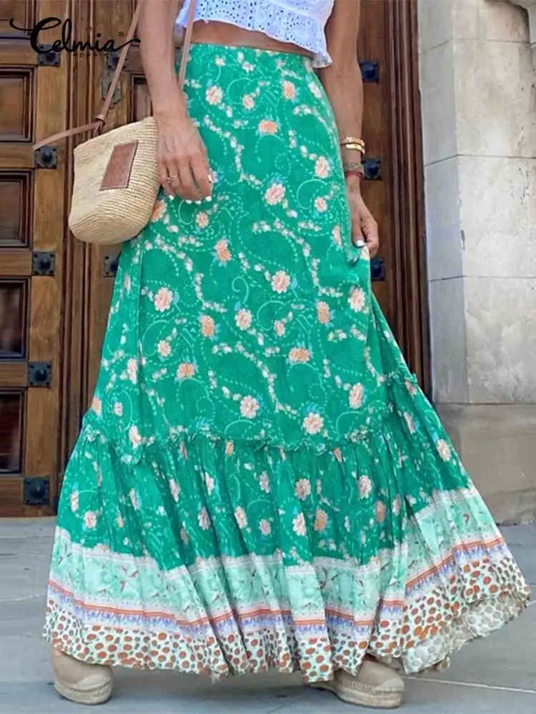 Bohemian Elastic Waist Long Faldas Celmia Floral Print Maxi Skirt 2022 Summer Vintage Stitching Ruffled Skirt Holiday Beach Jupe
Bohemian Elastic Waist Long Faldas Celmia Floral Print Maxi Skirt 2022 Summer Vintage Stitching Ruffled Skirt Holiday Beach Jupe