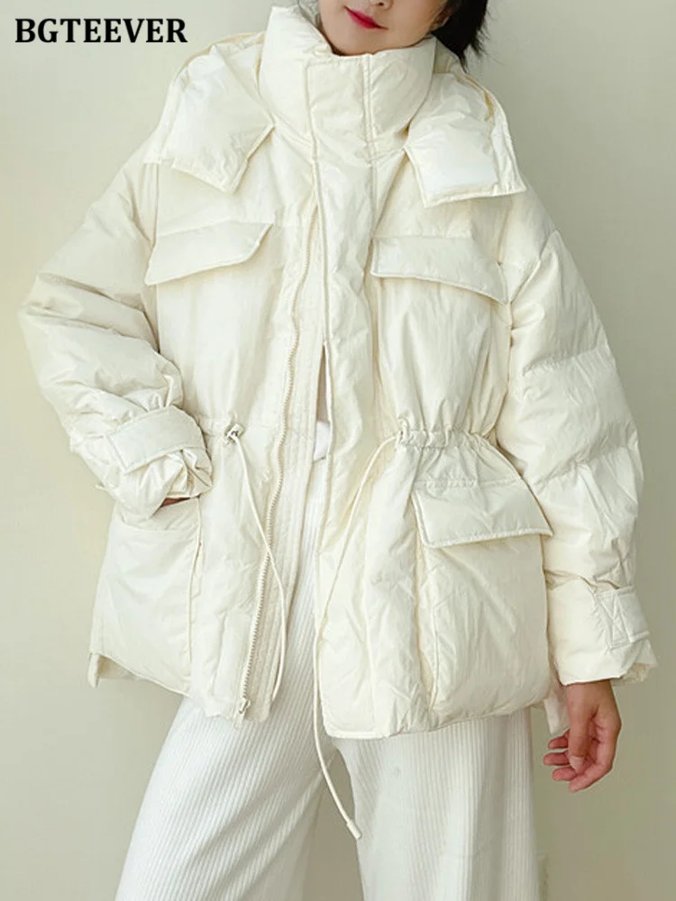 BGTEEVER Winter Thicken Warm Hooded Parkas Women Long Sleeve Zippers Coats Female Elastic Waist Warm Jacket
BGTEEVER Winter Thicken Warm Hooded Parkas Women Long Sleeve Zippers Coats Female Elastic Waist Warm Jacket
