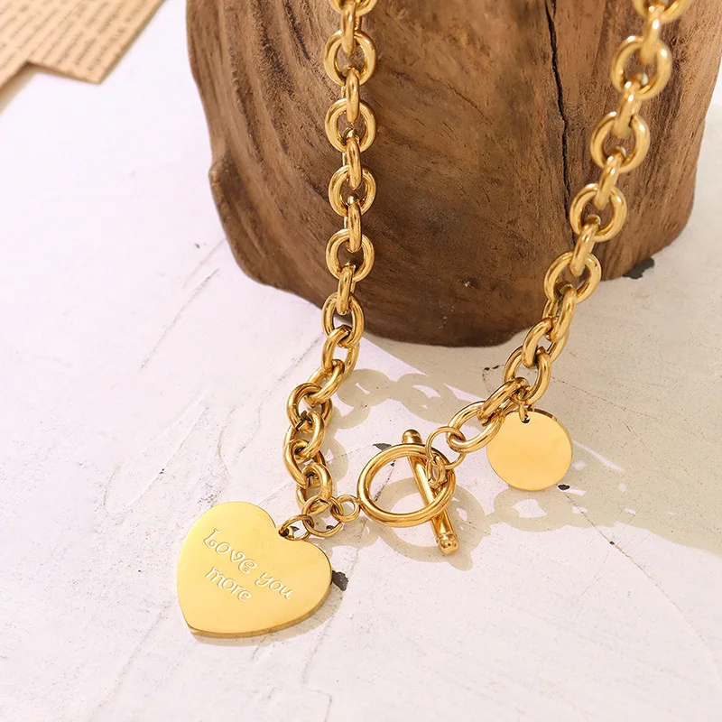 Hip Hop Thick Chain Round Heart Pendant Necklace Ladies Fashion Jewelry Accessories Stainless Steel Popular Products
Hip Hop Thick Chain Round Heart Pendant Necklace Ladies Fashion Jewelry Accessories Stainless Steel Popular Products