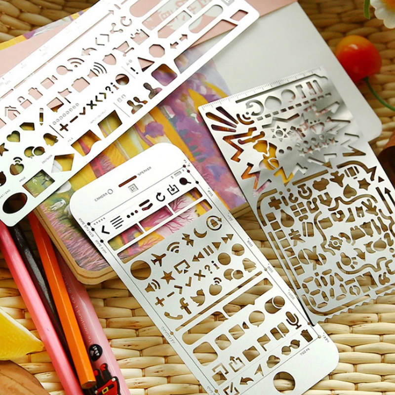 Multifunctional Stainless Steel Hollow Ruler Cat Geometric Figure Drawing Stencils Templates Metal Ruler Diy Tool Diary Template
Multifunctional Stainless Steel Hollow Ruler Cat Geometric Figure Drawing Stencils Templates Metal Ruler Diy Tool Diary Template