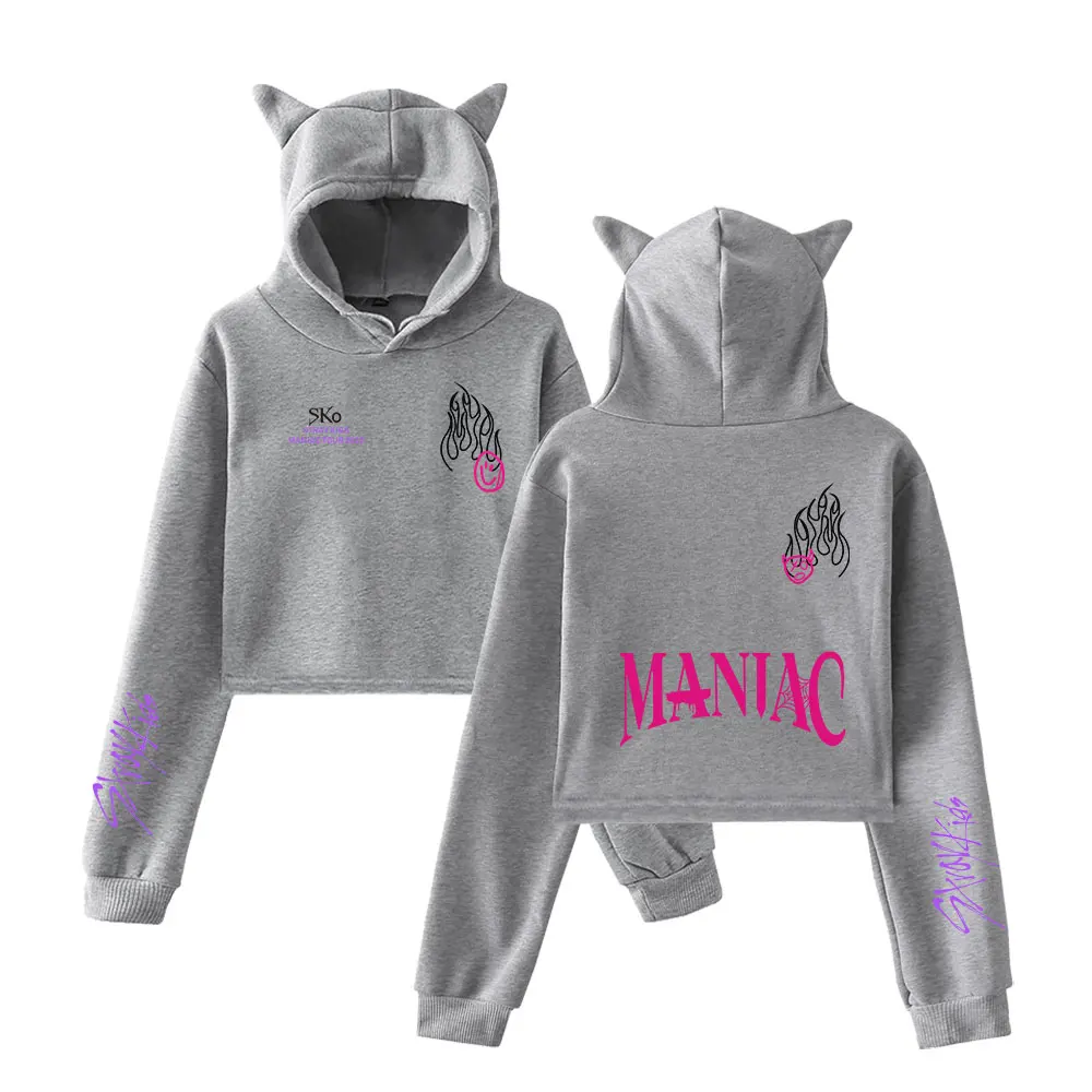 Детский укороченный топ для девочек, толстовка SKZ MANIAC World Tour, Женский свитшот с кошачьими ушками, худи для фанатов в стиле K-POP, хип-хоп
Детский укороченный топ для девочек, толстовка SKZ MANIAC World Tour, Женский свитшот с кошачьими ушками, худи для фанатов в стиле K-POP, хип-хоп