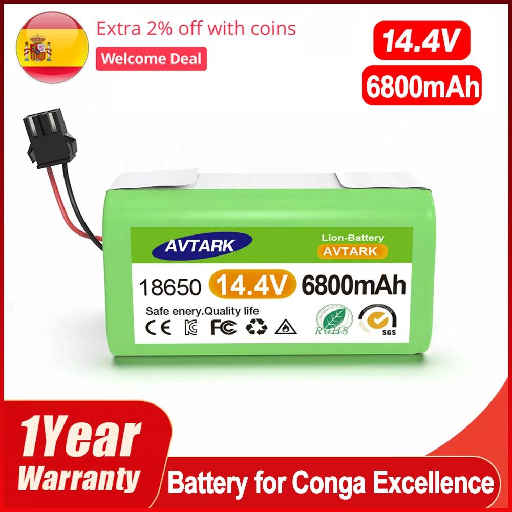 NEW 14.4V 6800mAh Li-ion Battery for Conga Excellence 950 990 1090 1790 1990 Deebot N79S N79 DN622 Eufy Robovac 11S 12 X500 
NEW 14.4V 6800mAh Li-ion Battery for Conga Excellence 950 990 1090 1790 1990 Deebot N79S N79 DN622 Eufy Robovac 11S 12 X500