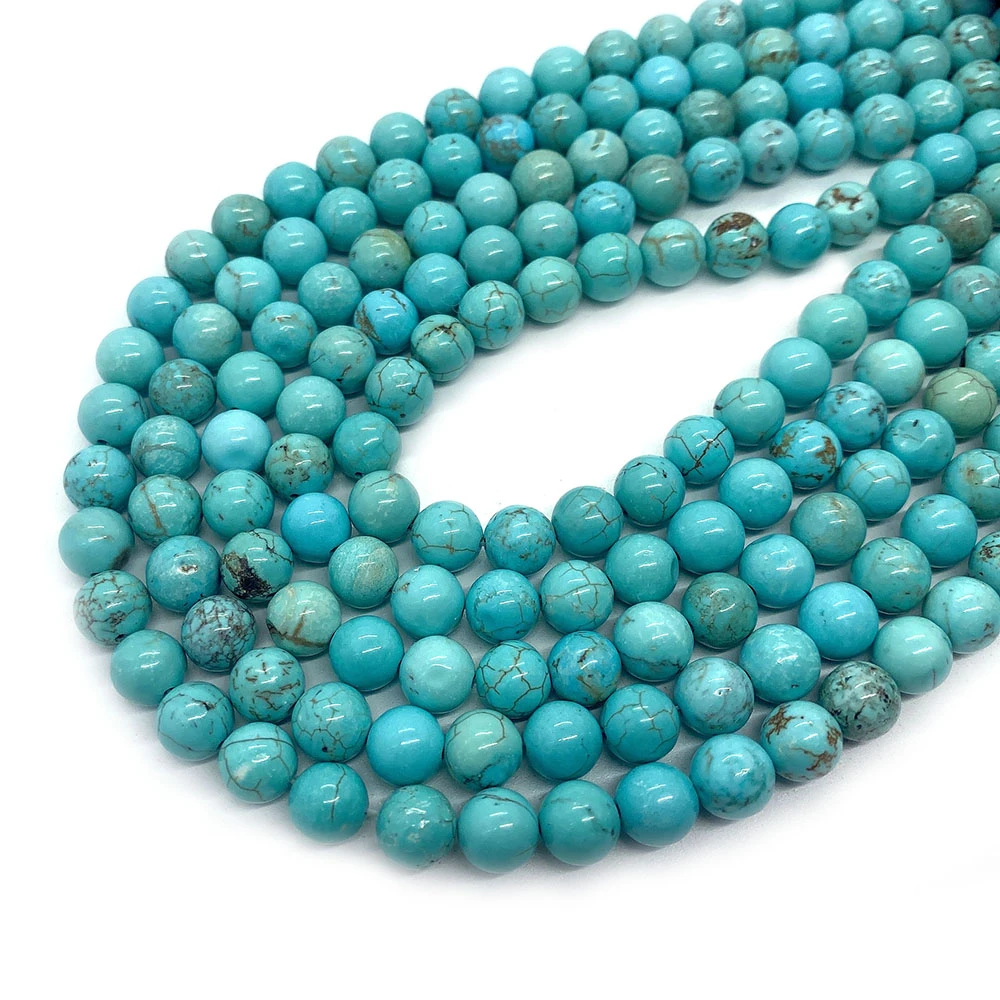 

Blue Pine Stone Beads Round Loose Spacer Beads for Jewelry Making DIY Bracelet Necklace 6/8/10mm Synthetic Turquoise Accessories