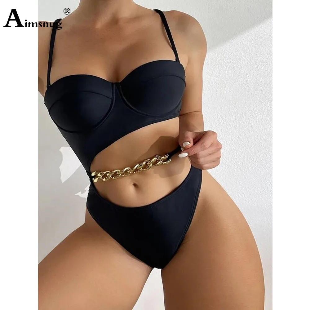 Women Patchwork Onesie Swimwear Ladies Monokini Swimsuit Sexy Metal Strappy One-piece Swimwear 2022 New Hollow Out Bathing Suits
Women Patchwork Onesie Swimwear Ladies Monokini Swimsuit Sexy Metal Strappy One-piece Swimwear 2022 New Hollow Out Bathing Suits