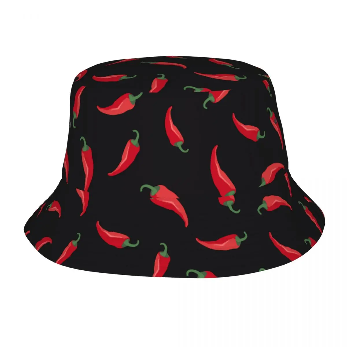 

Harajuku Red Chili Bob Hats Unisex Foldable Outdoor Peppers Fishing Fisherman Caps Hot Summer Beach Vacation Getaway Headwear