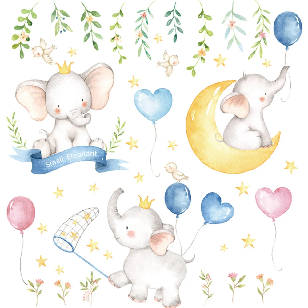 Cartoon Cute Elephant Giraffe Animal Moon Stars Watercolor Nursery Wall Stickers Removable Baby Wall Decal Kids Room Home Decor
Cartoon Cute Elephant Giraffe Animal Moon Stars Watercolor Nursery Wall Stickers Removable Baby Wall Decal Kids Room Home Decor