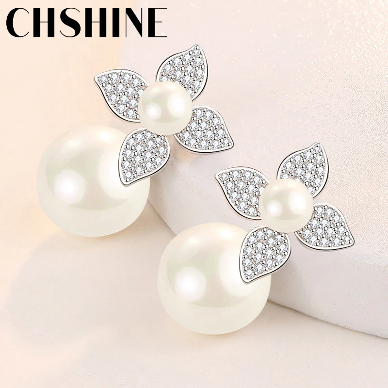 CHSHINE 925 Sterling Silver Flower 12MM Natural Pearl Earrings For Women Wedding Party Gift Fashion Jewelry
CHSHINE 925 Sterling Silver Flower 12MM Natural Pearl Earrings For Women Wedding Party Gift Fashion Jewelry