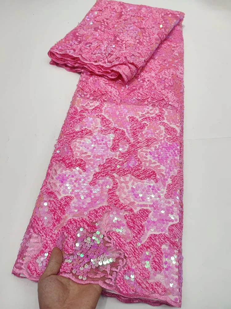 New Design Pink African Lace Fabric 2022 High Quality Sequins Lace French Nigerian Net Lace Tulle Mesh Fabric For Wedding Sewing
New Design Pink African Lace Fabric 2022 High Quality Sequins Lace French Nigerian Net Lace Tulle Mesh Fabric For Wedding Sewing