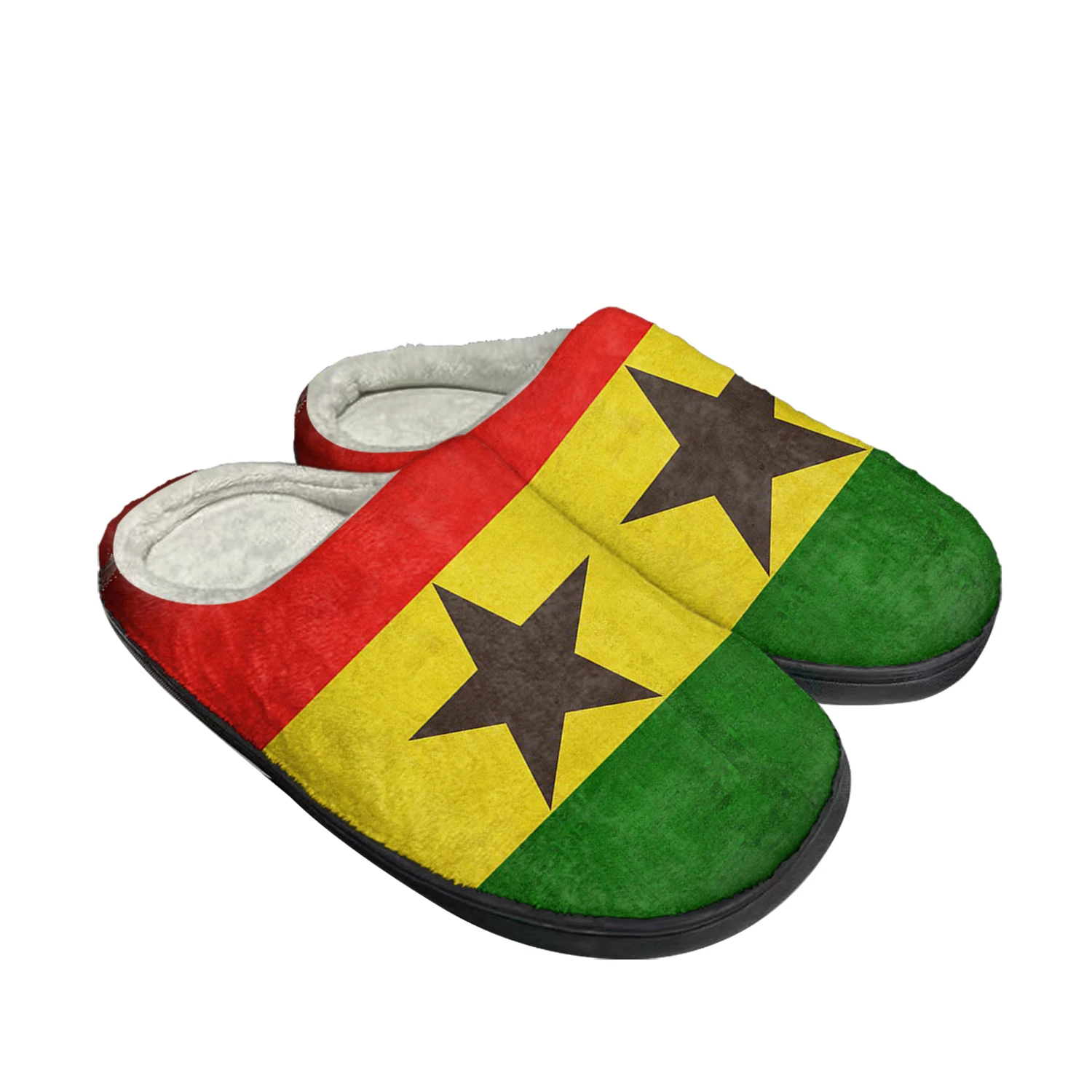 

Домашние хлопковые тапочки Ghanaian с флагом на заказ, мужские и женские сандалии, Гана, плюшевая спальня, Повседневная сохраняющая тепло обувь, термотапочки