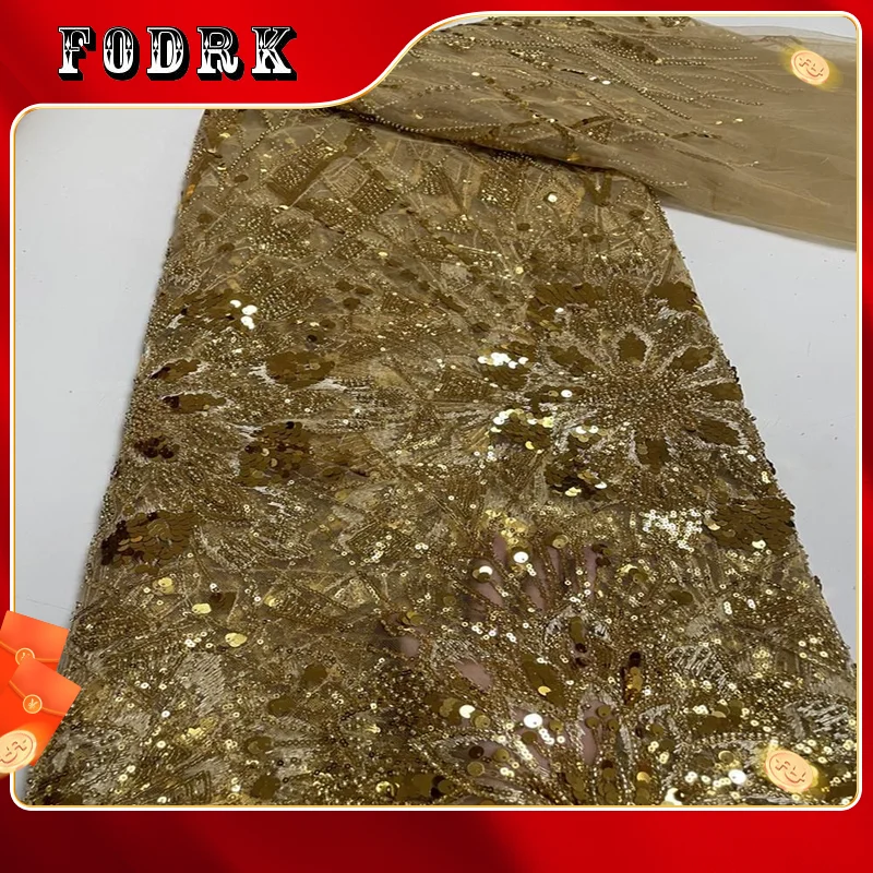 Hing-End Luxury French Large Beaded Embroidery Lace Fabric African Nigerian With Sequins Fabric For Wedding Dress
Hing-End Luxury French Large Beaded Embroidery Lace Fabric African Nigerian With Sequins Fabric For Wedding Dress