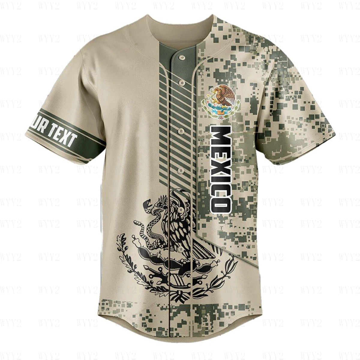 Customized Mexican Print Camouflage Badge Baseball Jersey Men's Outdoor Sports Leisure Club Fans Street Tops for Men
Customized Mexican Print Camouflage Badge Baseball Jersey Men's Outdoor Sports Leisure Club Fans Street Tops for Men