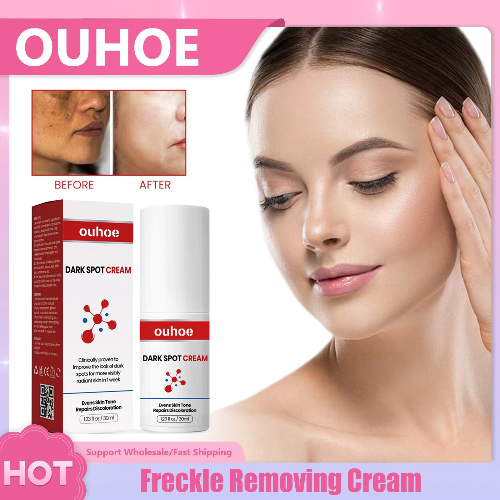Freckle Removal Cream Fade Dark Spot Melanin Melasma Repair Dullness Brightening Skin Anti Aging Moisturize Whitening Cream 30ml
Freckle Removal Cream Fade Dark Spot Melanin Melasma Repair Dullness Brightening Skin Anti Aging Moisturize Whitening Cream 30ml