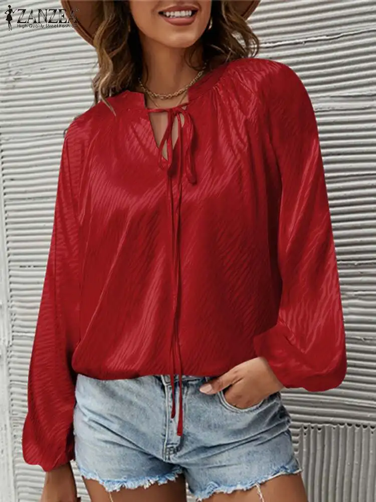 ZANZEA Satin Office Lace Up Chemise Oversize Vintage Loose V Neck Shirt Women Casual Long Sleeve Striped Printed Blouse Top 2022
ZANZEA Satin Office Lace Up Chemise Oversize Vintage Loose V Neck Shirt Women Casual Long Sleeve Striped Printed Blouse Top 2022