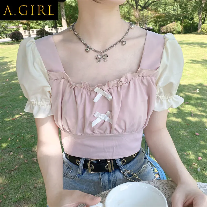 A GIRLS Bandage Blouses Women Sweet Preppy Style Kawaii Girls Students Japanese Elegant Y2k Clothes Summer Fashion Casual Chic C
A GIRLS Bandage Blouses Women Sweet Preppy Style Kawaii Girls Students Japanese Elegant Y2k Clothes Summer Fashion Casual Chic C