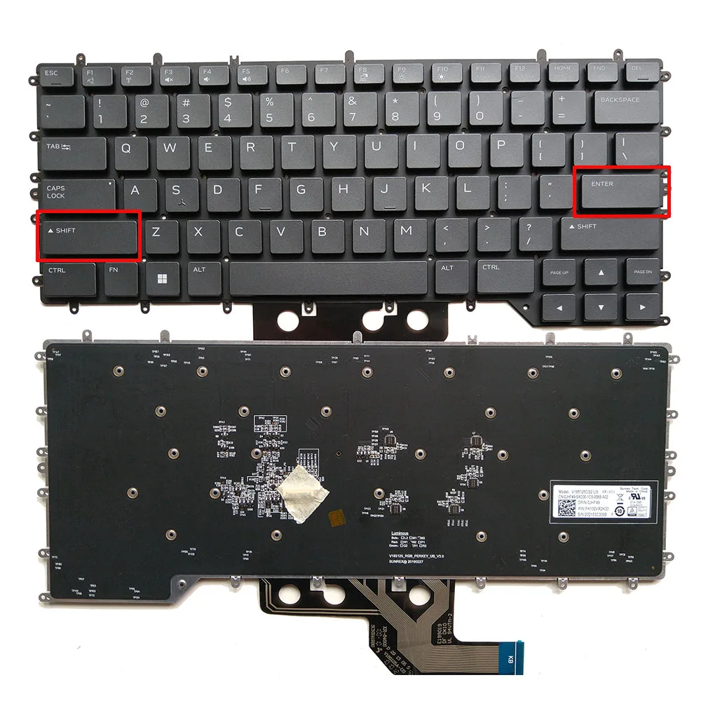Клавиатура US для ноутбука с подсветкой Dell Alienware M15 R2 R3 R4 2019 0080CF