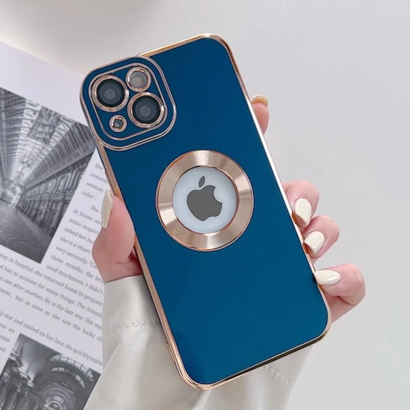 Original Square Plating Clear Case For iPhone 13 12 11 Pro Max LOGO Hole Hollow Soft Silicone Cover With Glass Camera Protection
Original Square Plating Clear Case For iPhone 13 12 11 Pro Max LOGO Hole Hollow Soft Silicone Cover With Glass Camera Protection