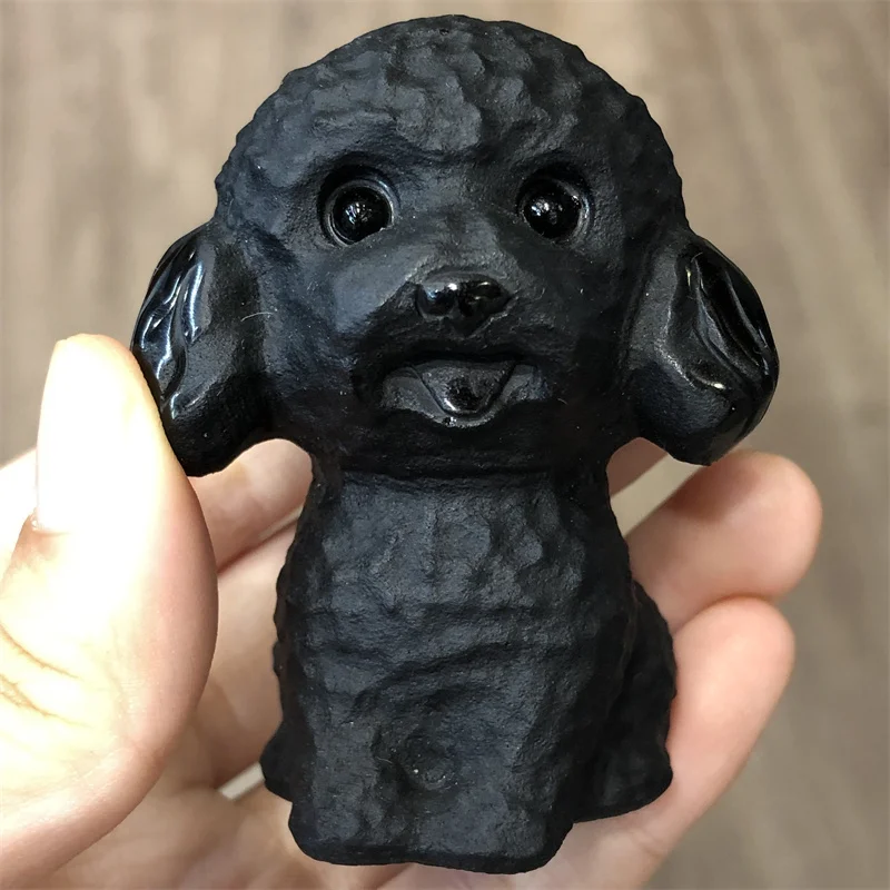 6cm Natural Obsidian Teddy Dog Hand Carved Crystal Polished Quartz Healing Stones Gemstones For Home DIY Decorations
6cm Natural Obsidian Teddy Dog Hand Carved Crystal Polished Quartz Healing Stones Gemstones For Home DIY Decorations