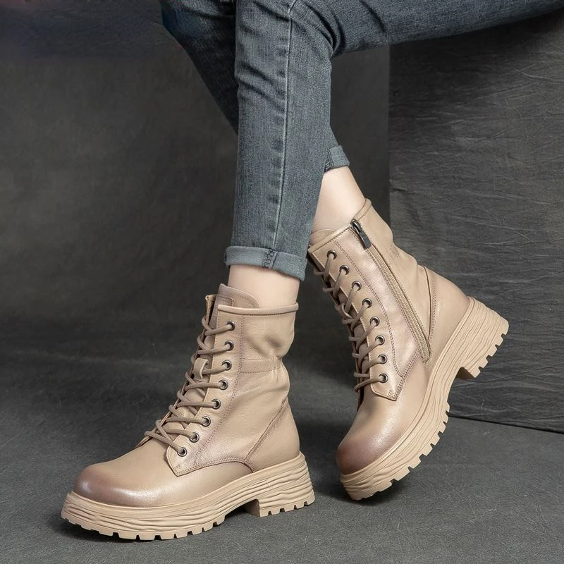 Women Ankle Boots Genuine Leather 2022 Fashion British Style Short Boots Women Thick Sole Lace-Up Retro Booties Women
Women Ankle Boots Genuine Leather 2022 Fashion British Style Short Boots Women Thick Sole Lace-Up Retro Booties Women