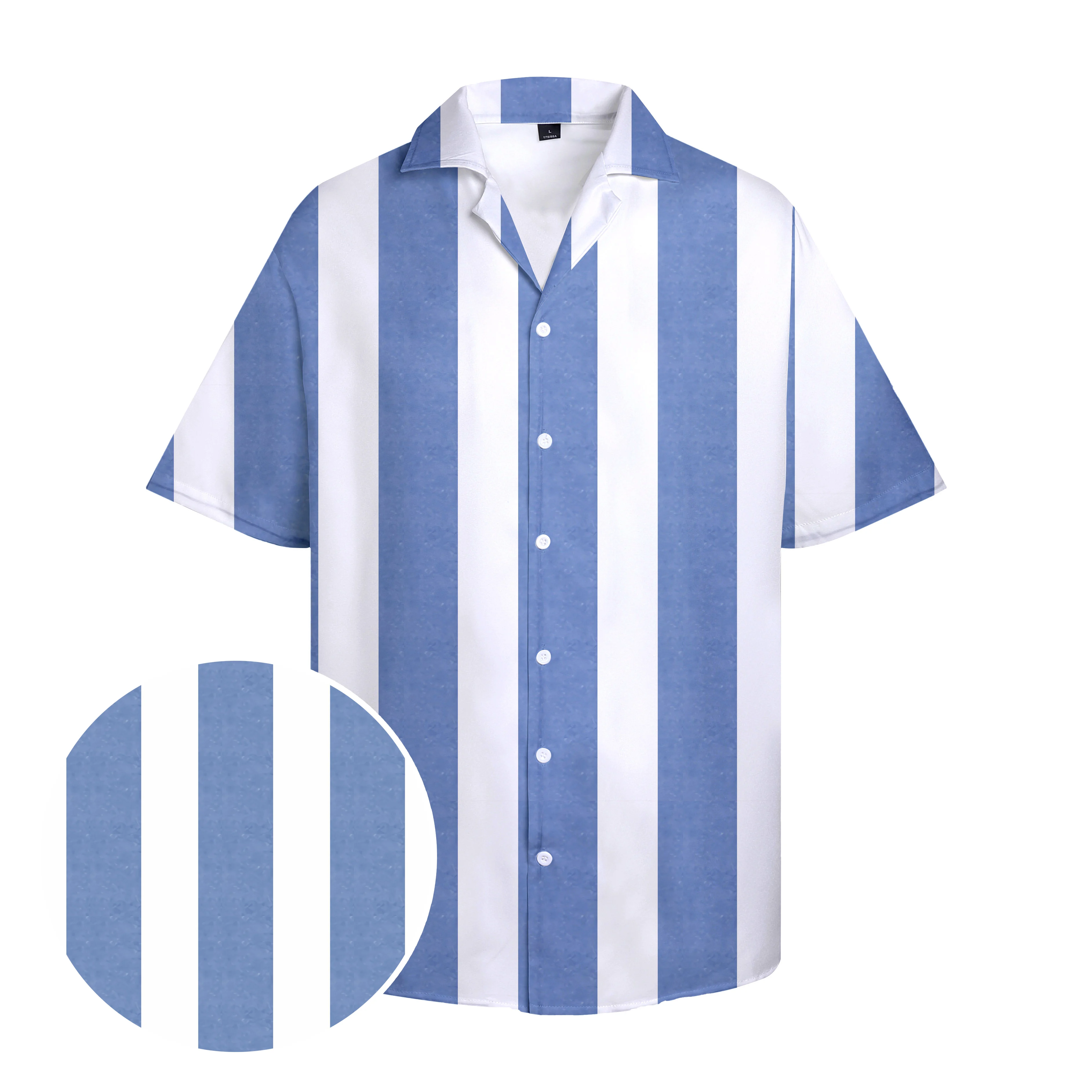 New Mens Casual Shirts Blue And white Stripes Printed Streetwear Button Up Shirts Plus Size Summer Commuter Wear
New Mens Casual Shirts Blue And white Stripes Printed Streetwear Button Up Shirts Plus Size Summer Commuter Wear