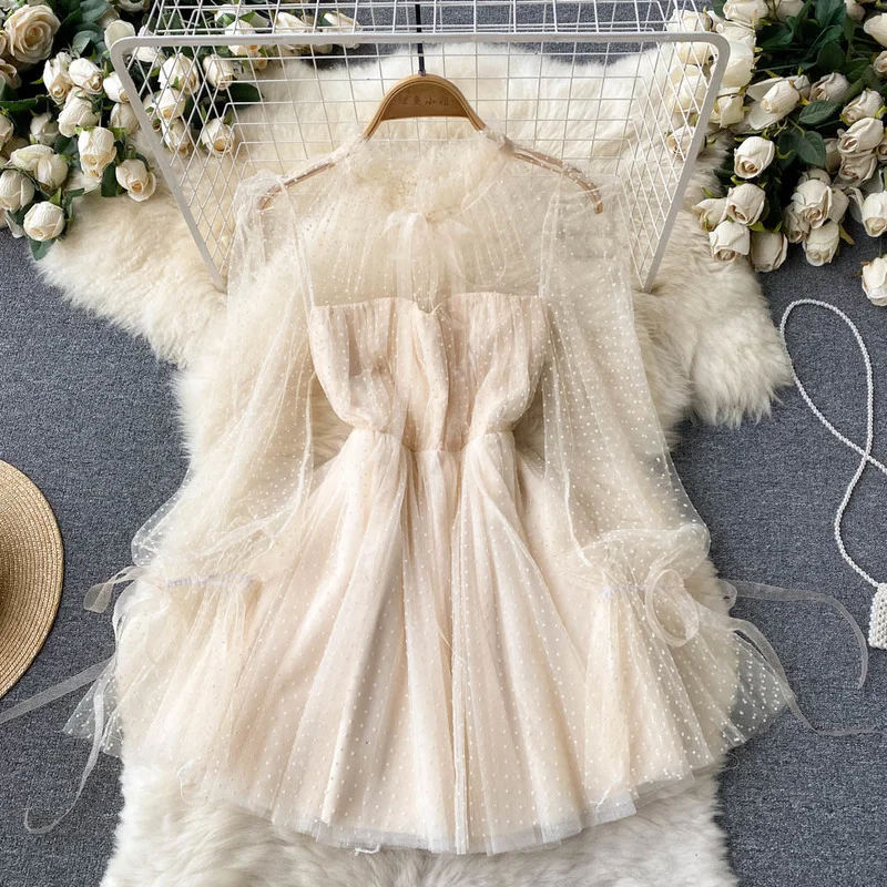 FTLZZ New Summer Sexy Women Spaghetti Strap Lace Patchwork Dress Elegant Female Bow Puff Sleeve Mesh Dress for Party
FTLZZ New Summer Sexy Women Spaghetti Strap Lace Patchwork Dress Elegant Female Bow Puff Sleeve Mesh Dress for Party