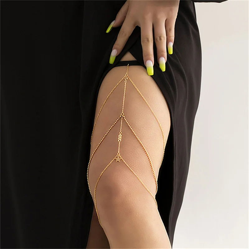 1PC Fashion Boho Sexy Thigh Chain Body Jewelry For Women Elastic Star Pendant Bohemia Fashion Multilayer Chain Body Jewelry
1PC Fashion Boho Sexy Thigh Chain Body Jewelry For Women Elastic Star Pendant Bohemia Fashion Multilayer Chain Body Jewelry