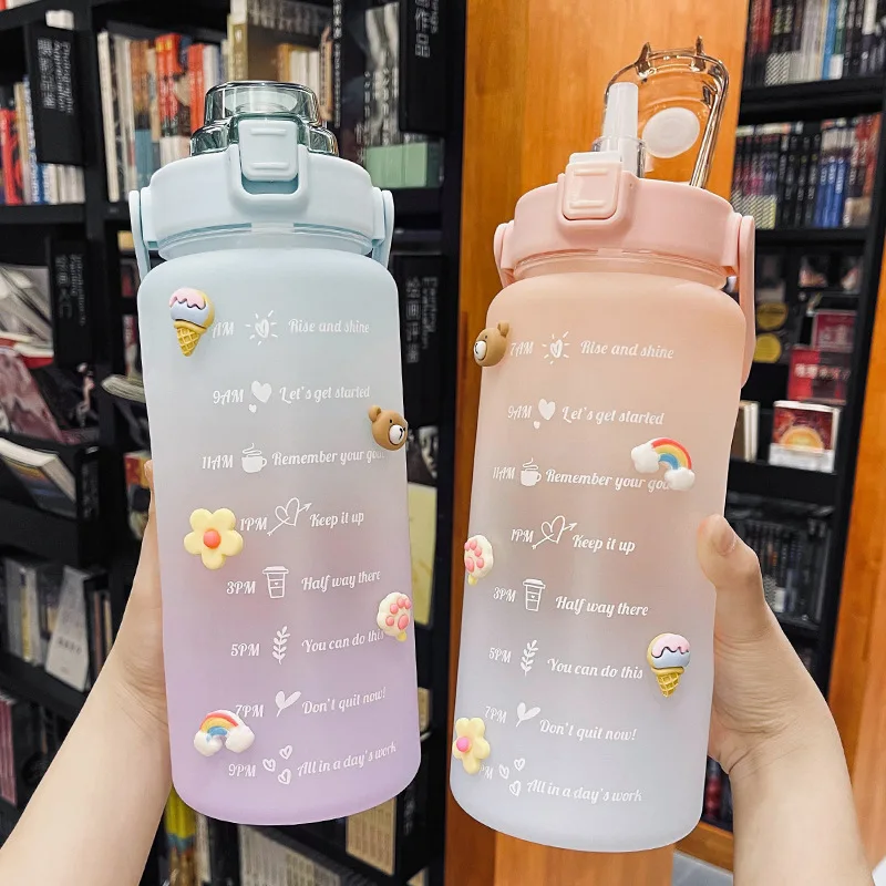 Water Bottle 2 Liters Sports Bottle with Straw Men Women Fitness Outdoor Cold Water Bottles With Time Marker Sticker Drinkware
Water Bottle 2 Liters Sports Bottle with Straw Men Women Fitness Outdoor Cold Water Bottles With Time Marker Sticker Drinkware