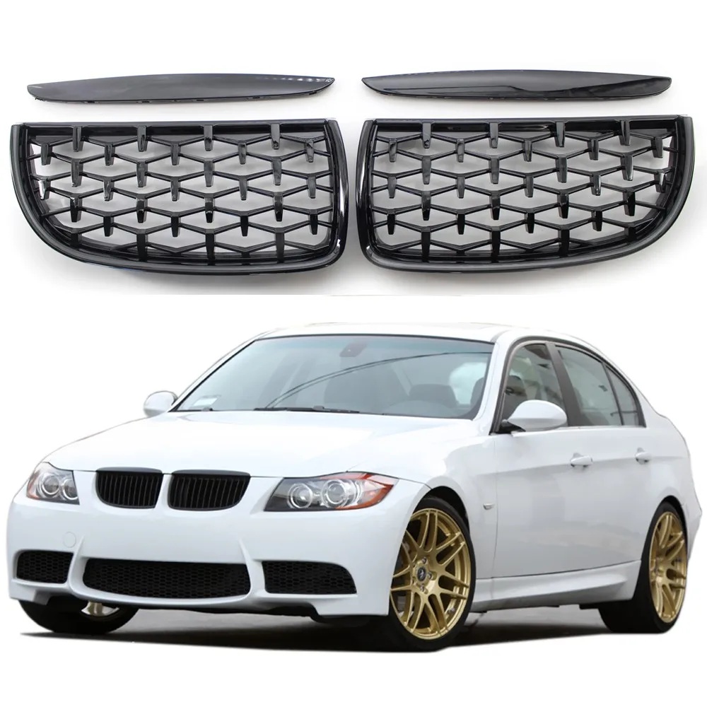 1 Pair ABS Car Front Hood Grille For BMW 3 Series E90 E91 2005-2008 Black Chrome Gloss Black Diamond Style Meteor Racing Grills
1 Pair ABS Car Front Hood Grille For BMW 3 Series E90 E91 2005-2008 Black Chrome Gloss Black Diamond Style Meteor Racing Grills