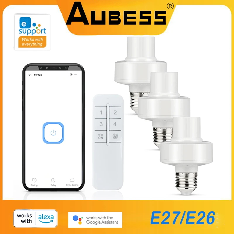 EWeLink WiFi Smart Light Bulb Adapter Smart Lamp Holder E27 E26 90-250V Wireless Voice Control Base Works With Alexa Google Home
EWeLink WiFi Smart Light Bulb Adapter Smart Lamp Holder E27 E26 90-250V Wireless Voice Control Base Works With Alexa Google Home