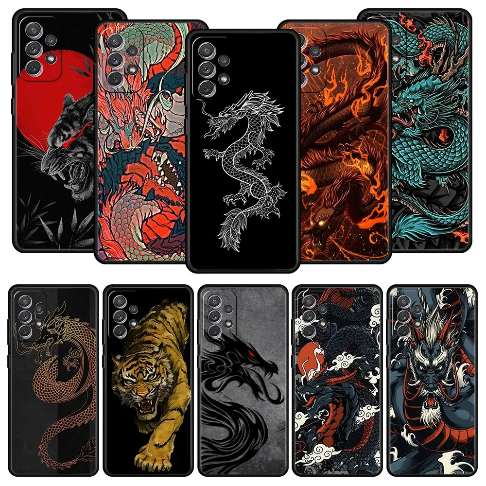 

DIY Dragon Tiger For Samsung Galaxy A51 A71 A21S A12 A11 A31 A41 A01 A03s A52 A32 A22 A13 A23 A33 A53 A73 5G Phone Case Cover