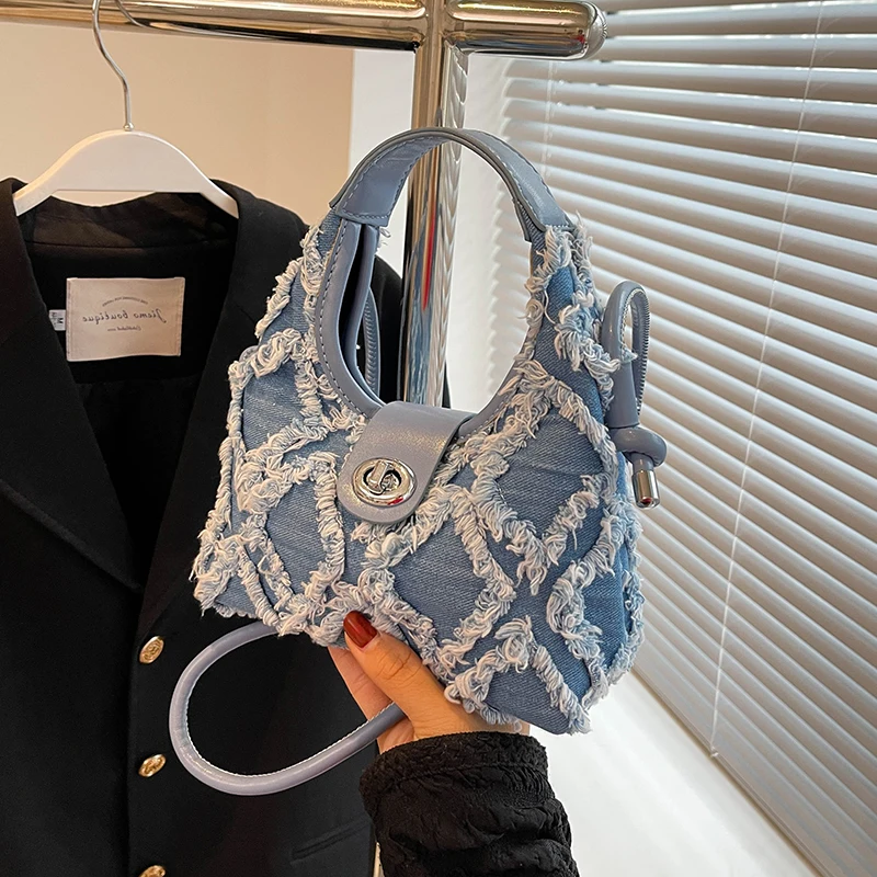 Summer Versatile Bag Women's 2022 New High-Grade Messenger Bag Western Style Personalized Denim Portable Underarm Bag
Summer Versatile Bag Women's 2022 New High-Grade Messenger Bag Western Style Personalized Denim Portable Underarm Bag