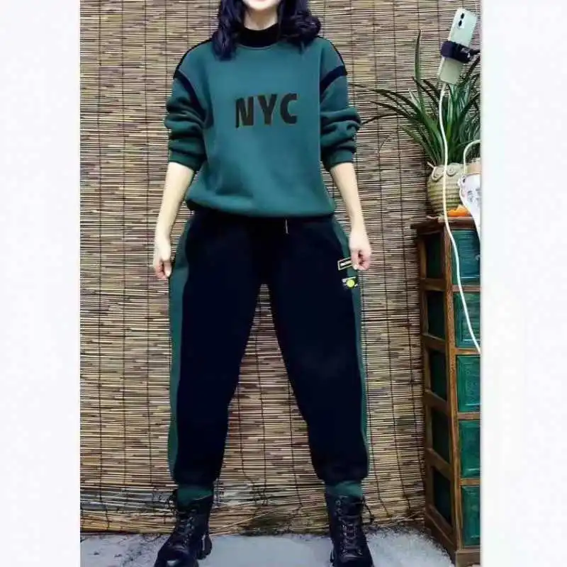 Autumn Winter Tracksuit Pants Set Two Piece Sets Women Thick Warm Letter Print Vintage Hoodies Y2k Jogging Ensemble 2 Pièces
Autumn Winter Tracksuit Pants Set Two Piece Sets Women Thick Warm Letter Print Vintage Hoodies Y2k Jogging Ensemble 2 Pièces