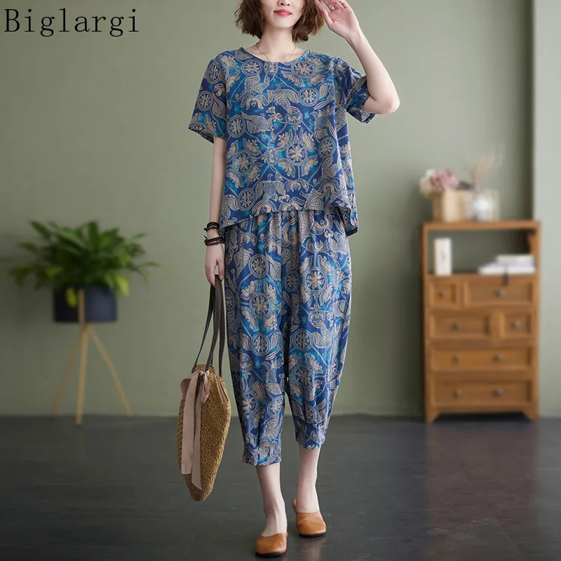 2 Two Piece Set Print Floral Print T Shirt Women Wide Leg Pants Casual Tshirt Vintage Summer T-Shirt Womens Trousers Sets 2022
2 Two Piece Set Print Floral Print T Shirt Women Wide Leg Pants Casual Tshirt Vintage Summer T-Shirt Womens Trousers Sets 2022