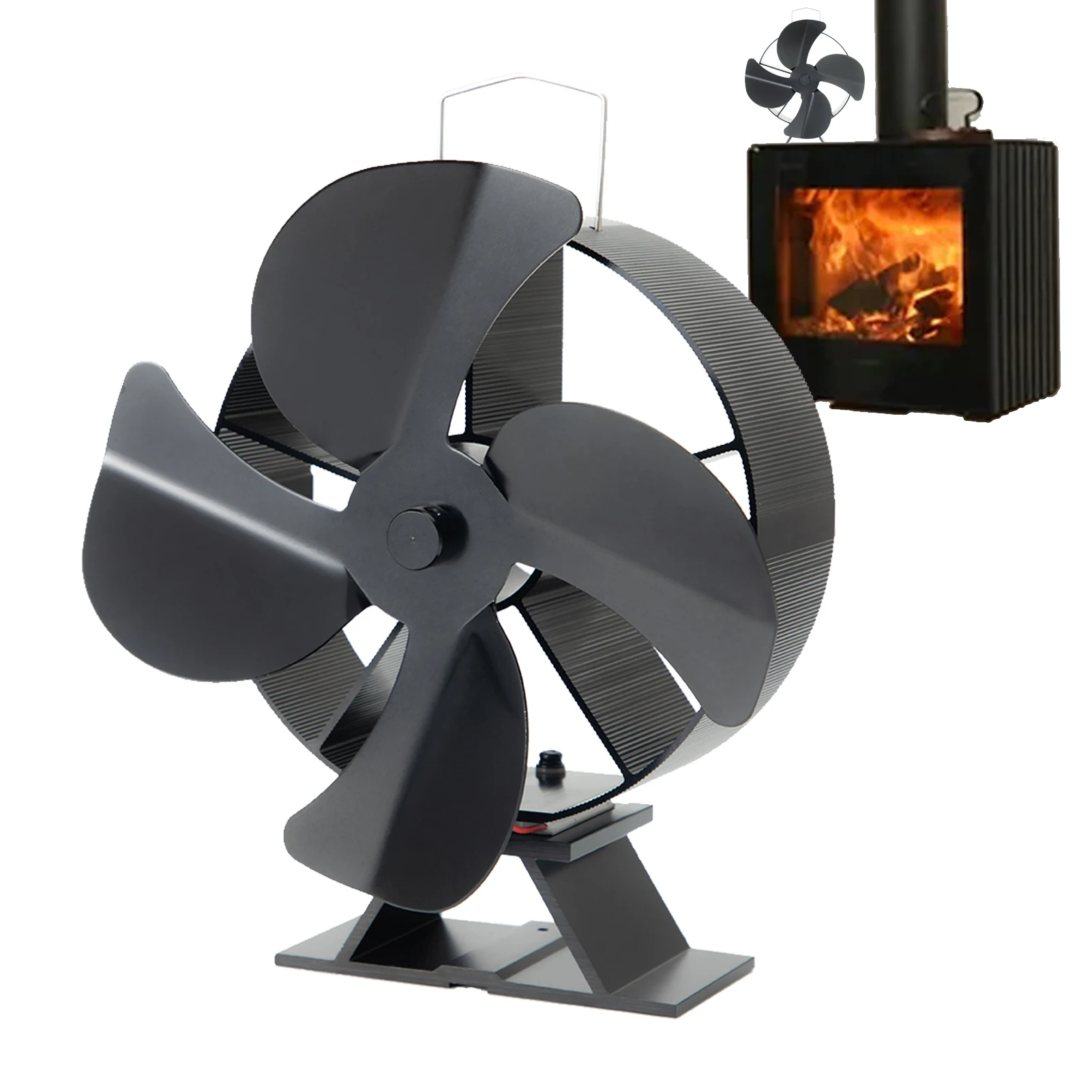 

Wood Stove Fan Fireplace Fan For Wood Burning Stove Thermal Fans For Wood/Log Burner/Fireplace No Electricity Required Efficient