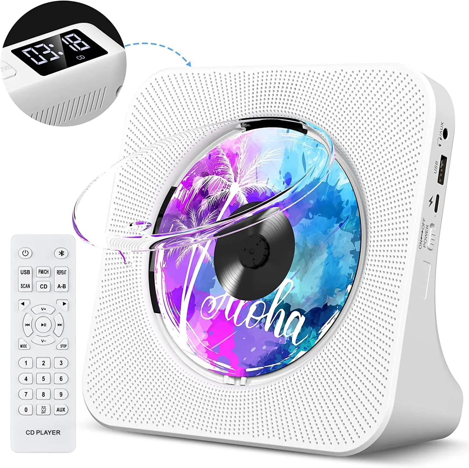 CD-плеер с Bluetooth, FM-радио, Boombox светодиодный ным экраном, разъем AUX 3,5 мм с дистанционным управлением, Домашнее аудио, USB, MP3, музыкальный плеер
CD-плеер с Bluetooth, FM-радио, Boombox светодиодный ным экраном, разъем AUX 3,5 мм с дистанционным управлением, Домашнее аудио, USB, MP3, музыкальный плеер