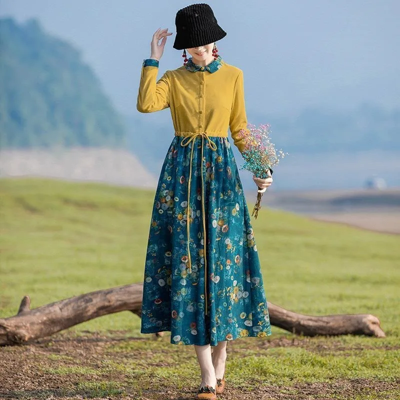 National Wind Cotton and Linen Dress 2022 New Autumn and Winter Women's Temperament Show Thin Render Print Gown Long Skirt
National Wind Cotton and Linen Dress 2022 New Autumn and Winter Women's Temperament Show Thin Render Print Gown Long Skirt