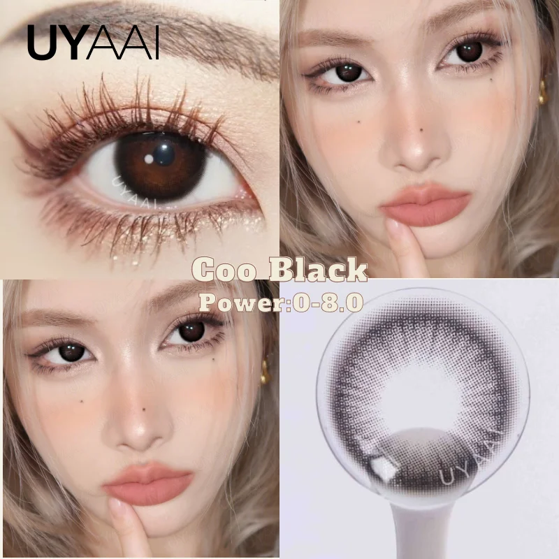 

UYAAI Natural Colored Myopia Contact Lenses For Eyes 1Pair Eye with Degree Contacts Black Brown Beauty Eyes Lenses Free Shipping