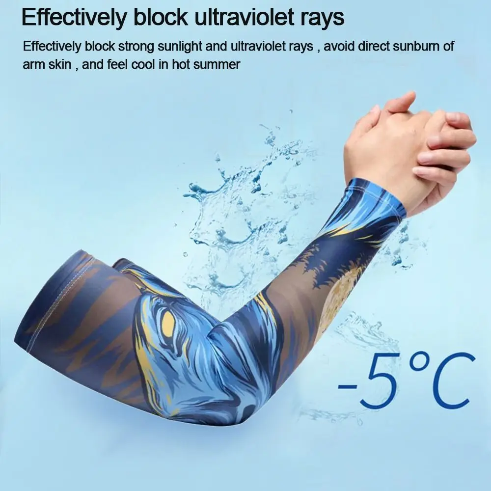 

Наружные спортивные летние охлаждающие УФ-защитные рукава для рук с цветами Защита от Солнца рукава с татуировкой