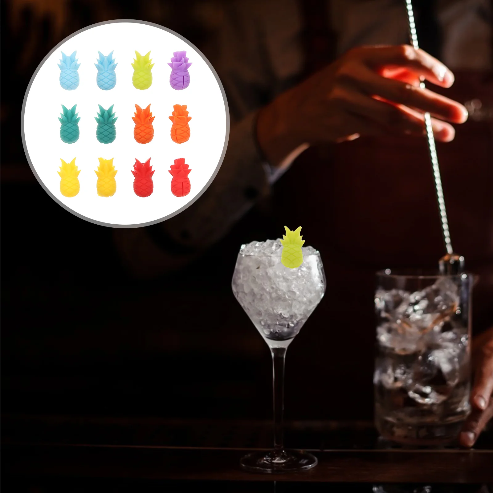 12 Pcs Marker Recognizer Pineapple Shape Markers Cup Charm Durable Silicone Glass Silica Gel Party
12 Pcs Marker Recognizer Pineapple Shape Markers Cup Charm Durable Silicone Glass Silica Gel Party