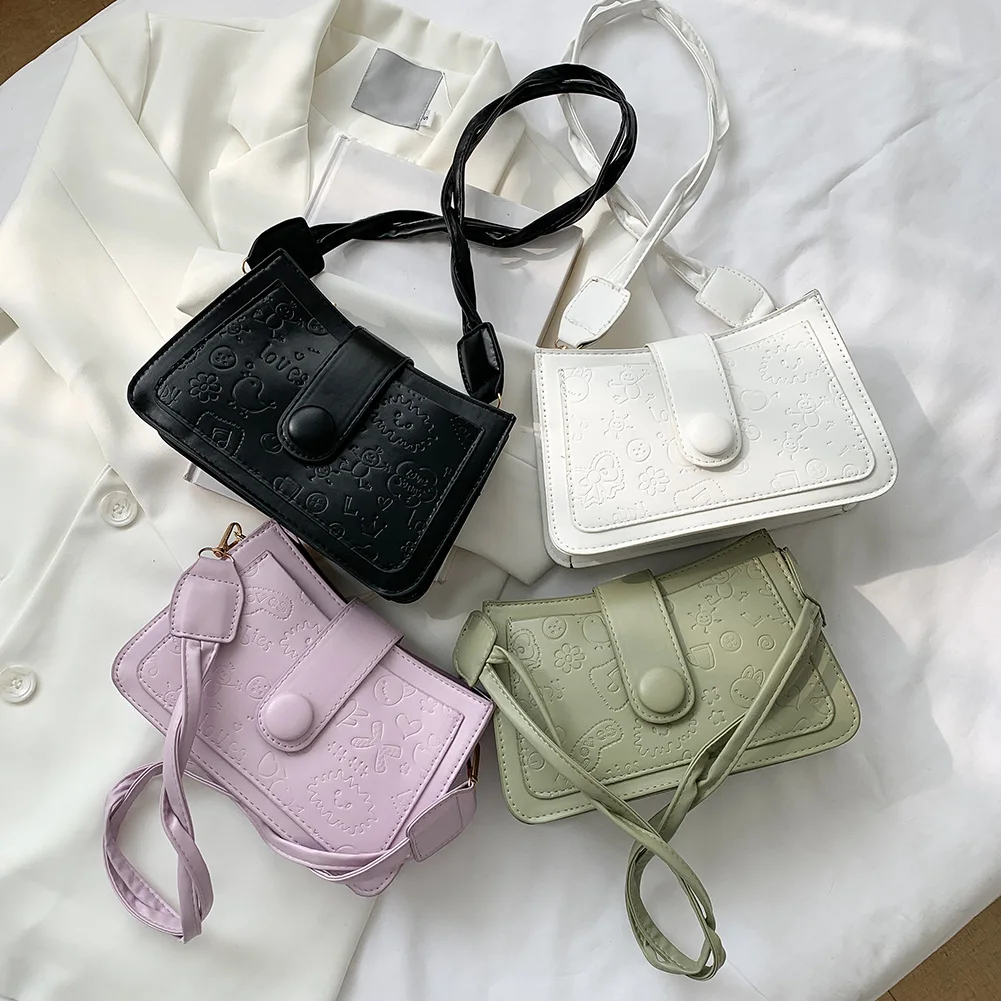 All-Match Solid Color Shoulder Bags Small Women Cartoom Pattern Shopping Messenger Bags PU Leather Underarm Bags
All-Match Solid Color Shoulder Bags Small Women Cartoom Pattern Shopping Messenger Bags PU Leather Underarm Bags