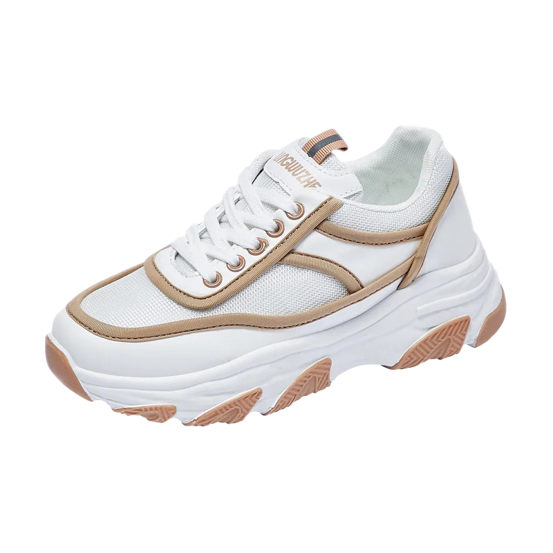 Women Sports Shoes Vulcanized Spring Soft Leather Lace Up Thick Bottom Shows High Sneakers Small White Shoes Mesh Running Shoes
Women Sports Shoes Vulcanized Spring Soft Leather Lace Up Thick Bottom Shows High Sneakers Small White Shoes Mesh Running Shoes