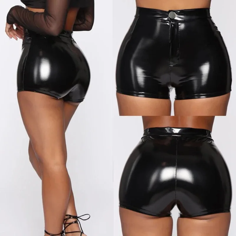 AIIOU Sexy PU Faux Leather Mini Short Women High Waist Shorts NightClub Bikini Short Skinny Solid Color Shorts Tight Trousers 
AIIOU Sexy PU Faux Leather Mini Short Women High Waist Shorts NightClub Bikini Short Skinny Solid Color Shorts Tight Trousers