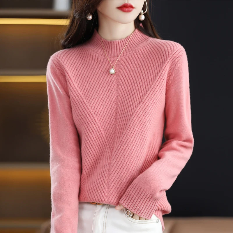 New Autumn And Winter Woolen Sweater Women's Thickened Underlay with Loose Pullover Half High Neck Long Sleeve Solid Color Top
New Autumn And Winter Woolen Sweater Women's Thickened Underlay with Loose Pullover Half High Neck Long Sleeve Solid Color Top