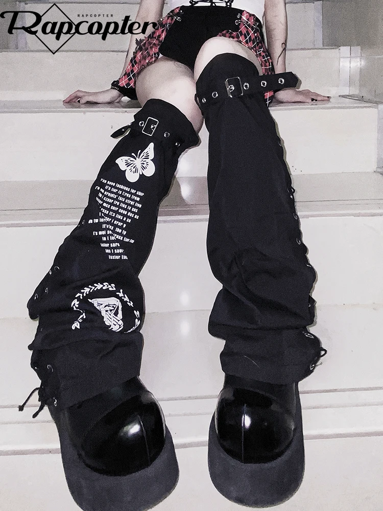 Rapcopter Cartoon Print Stock Bandage Buckle Goth Black Long Stock Under Knee Length Grunge Fairycore Stock Women Cosplay Cloth
Rapcopter Cartoon Print Stock Bandage Buckle Goth Black Long Stock Under Knee Length Grunge Fairycore Stock Women Cosplay Cloth