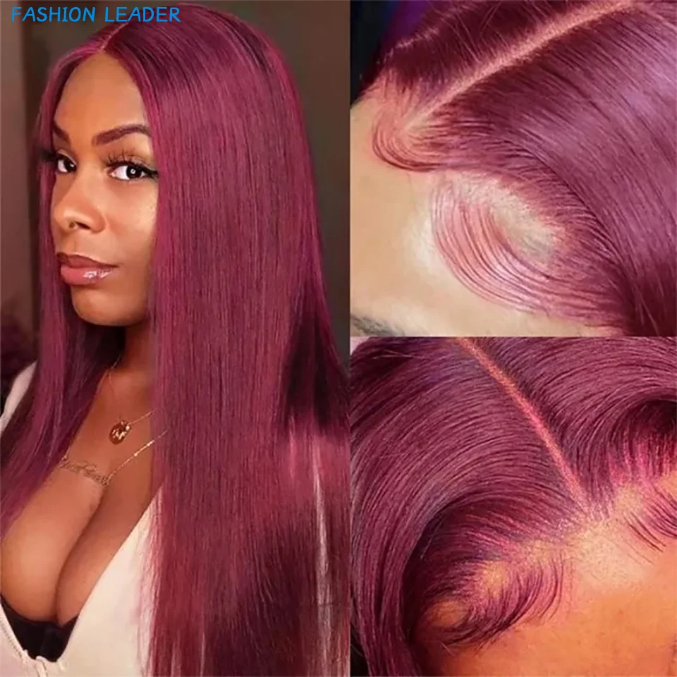 Burgundy 13x4 Transparent Lace Front Human Hair Wigs 99J Straight Lace Front Wig For Women Brazilian Remy Hair Lace Wig
Burgundy 13x4 Transparent Lace Front Human Hair Wigs 99J Straight Lace Front Wig For Women Brazilian Remy Hair Lace Wig