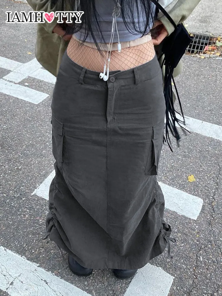 IAMHOTTY Side Pockets Drawstring Cargo Pencil Skirt Women Fairycore Grunge Long Skirts Vintage Slit Skirt Korean Style Outfit 
IAMHOTTY Side Pockets Drawstring Cargo Pencil Skirt Women Fairycore Grunge Long Skirts Vintage Slit Skirt Korean Style Outfit