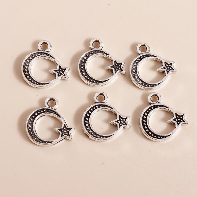 80pcs/lot 11*11mm Small Alloy Moon Star Charms & Pendants for Handmade Jewelry DIY Necklaces Bracelets Making Accessories
80pcs/lot 11*11mm Small Alloy Moon Star Charms & Pendants for Handmade Jewelry DIY Necklaces Bracelets Making Accessories