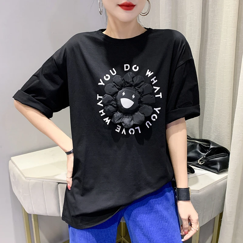 WTIANYUW 2022 Summer Women Trend T Shirts Black Print Loose Oversize Casual Fashion T Shirts Tops
WTIANYUW 2022 Summer Women Trend T Shirts Black Print Loose Oversize Casual Fashion T Shirts Tops