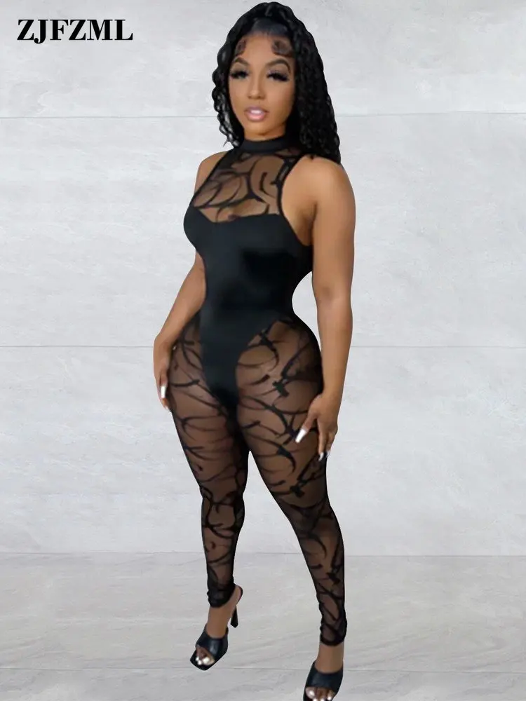 Night Out Women's Mesh Sheer See Through Bodycon Jumpsuits Summer Black Round Neck Sleeveless Party Clubwear Fitness Bodysuits
Night Out Women's Mesh Sheer See Through Bodycon Jumpsuits Summer Black Round Neck Sleeveless Party Clubwear Fitness Bodysuits