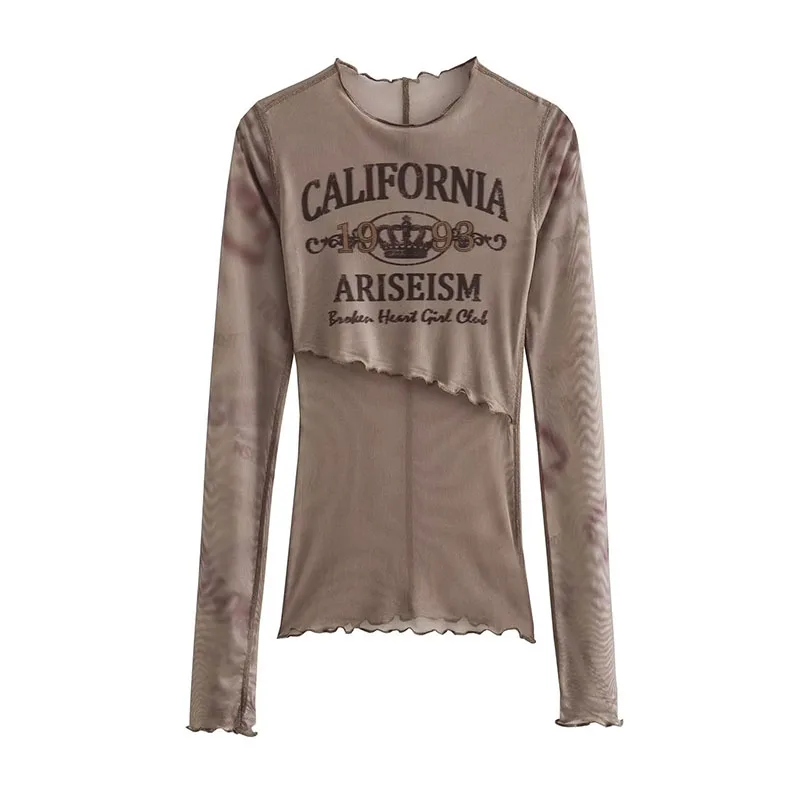 European Autumn And Winter Women's 2023 Neck Long-Sleeved Spice Girls Retro Printing Transparent T-Shirt Slim Sexy Tops
European Autumn And Winter Women's 2023 Neck Long-Sleeved Spice Girls Retro Printing Transparent T-Shirt Slim Sexy Tops