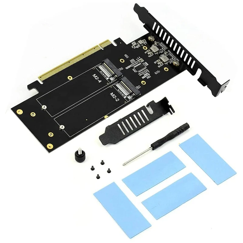 M.2 X16 PCIe 4.0 X4 Expansion Card, Supports 4 NVMe M.2 2280 Up to 256 Gbps, Support Bifurcation Raid
M.2 X16 PCIe 4.0 X4 Expansion Card, Supports 4 NVMe M.2 2280 Up to 256 Gbps, Support Bifurcation Raid